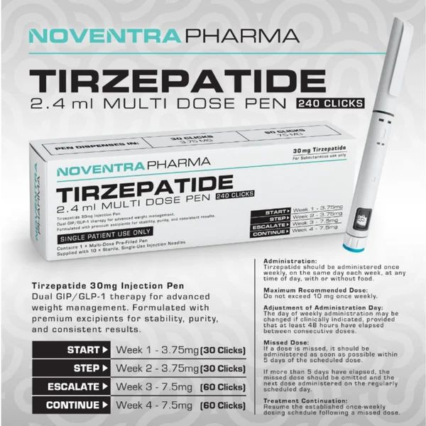 NOVENTRA TIRZEPATIDE COMPOUND PEPTIDE PEN 30MG 2.4ML