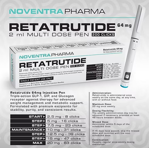 NOVENTRA RETATRUTIDE COMPOUND PEPTIDE PEN 64MG 2ML