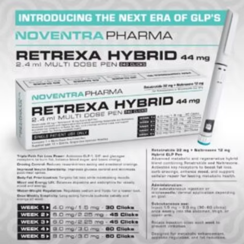 NOVENTRA RETREXA COMPOUND PEPTIDE PEN 44MG 2.4ML