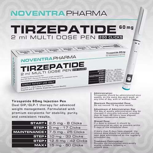 NOVENTRA TIRZEPATIDE COMPOUND PEPTIDE 60MG 2ML